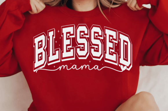 Checkered Blessed Mama SVG for Embroidery