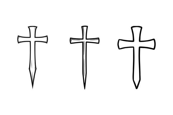 Christian Cross Set Outline: Perfect for T-Shirt and Graphics
