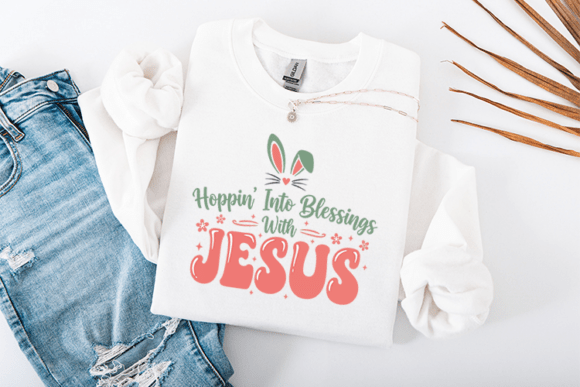 Hoppin into Blessings with Jesus: Graphics for T-Shirt Designs