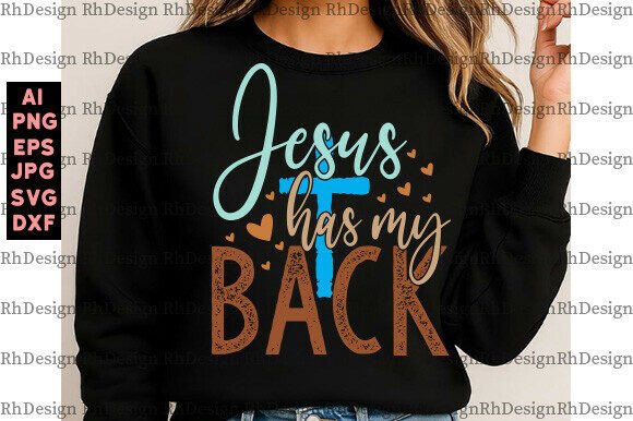 Jesus Has My Back PNG: A Versatile Graphic for T-Shirt Designs
